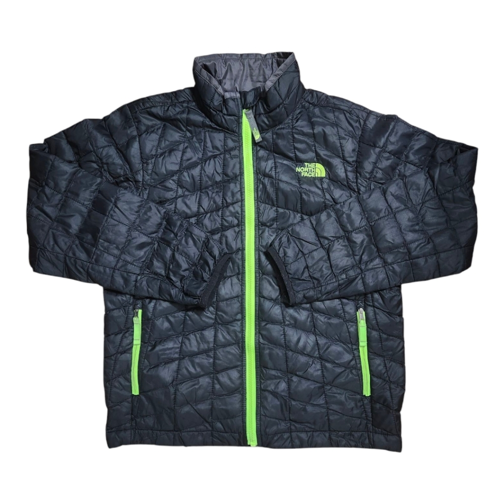 The North Face,Boys Medium(10/12) Lightweight Puffer, Black & Neon Green